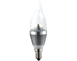 LED �arulja E14 svije�a PhenixS, 3W, 2700K, topla-bijela, dimmable, srebrna
